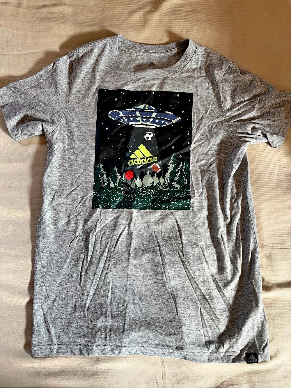 adidas Sports Encounter Tee kids Graphic Tee Gray & Black